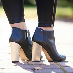 Circus by Sam Edelman black booties with gold heel
